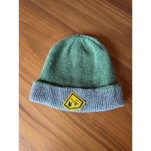 Abominable Snowman Mens Colorado Mountain Patch Knit Beanie Green Grey Hat